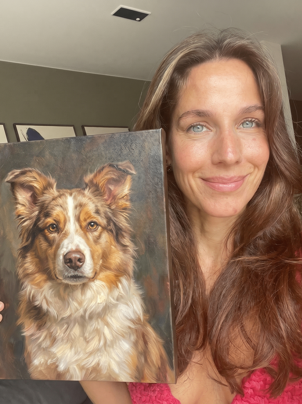 Hannah & Rosie holding their print